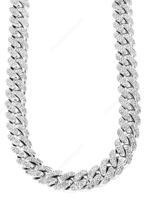 Cadena de diamante artificial para hombre Iced Out Moissanite Hip Hop Collar de cadena de eslabones cubanos Cadena cubana chapada en oro de plata esterlina - Product Image 3