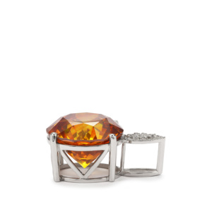Pendentif en sphalerite 39,02 carats, plaqué rhodium, platine 950 avec diamant, bijoux religieux faits à la main - Product Image 2