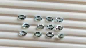 พลอยสีฟ้า6X4mm เหลี่ยมเพชรพลอยธรรมชาติทรงรีได้รับการรับรองจากผู้ขายอินเดีย - Product Image 3