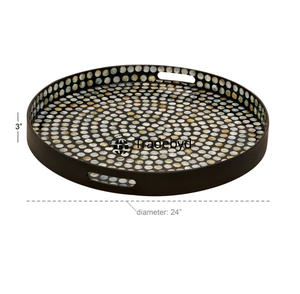 Bandeja con incrustaciones de fregona hecha a mano de Tradebyd, bandeja decorativa elegante para mesa de centro y comedor - Product Image 1