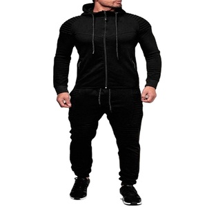 2025 venta personalizada delgada de manga larga para hombre Jogger trajes de entrenamiento al por mayor fitness correr liso chándales para hombres - Product Image 1