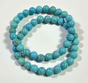 Pulsera de turquesa para mujeres y hombres, pulsera para regalo, pulsera de piedra azul, pulsera de cuentas, regalo de negocios para Año Nuevo - Product Image 1