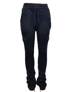 Novedades, ropa de calle para mujer, pantalones fruncidos, pantalones de chándal, joggers apilados para invierno con estilo frontal plano - Product Image 5