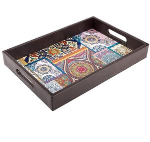 VENTE CHAUDE PLATEAU À FRUITS EN BOIS NATUREL CUISINE PLATEAU DE SERVICE DÉCORATIF FORME RECTANGULAIRE DESIGN CLASSIQUE PLATEAU DE SERVICE - Product Image 5