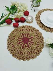 พรมปอกระเจาทรงกลมถักพรมปูพื้นแบบโบฮีเมียนอินเดียเสื่อสวดมนต์ปอกระเจาแบนพรมธรรมชาติสินค้าจำนวนมาก - Product Image 5