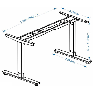CBNT33-2AR2E1 <b>Electric</b> Height-Adjustable <b>Table</b> Legs with 2 Minimalist Upper Joints - Product Image 2