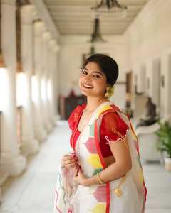 Collection Saree en tissu de soie Lilen lourd avec impression numérique ethnique parfaitement assortie à la blouse formelle pour les femmes vêtements de mariage - Product Image 2