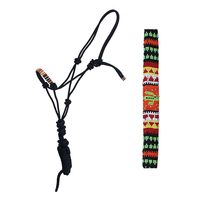 Licol pour cheval en corde tressée de qualité supérieure avec design de nez à perles et longe assortie pour un usage quotidien
