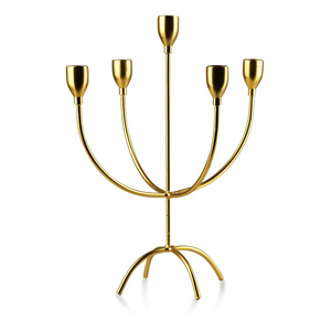 Candélabre en aluminium plaqué or Design créatif Bougeoir décoratif fait à la main Taille personnalisée Bougeoir de la meilleure qualité - Product Image 5