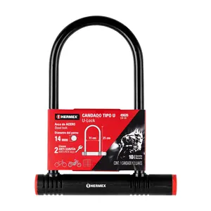 Cadenas en U HERMEX 12 mm pour vélo électrique, en cuivre, fonctionnement manuel, modèle CB-24, serrure de sécurité durable en boîte - Product Image 4