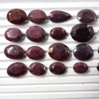 Rubis saphir à facettes dos plat pierre taillée pierre précieuse cabochon en vrac faisant des bijoux boucle d'oreille prix de gros pierre de qualité naturelle