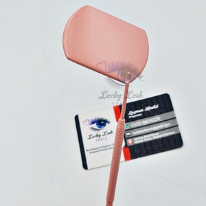 Miroir d'extension de cils en acier inoxydable pêche rectangle avec logo personnalisé boîte de rangement pour outils de cils en verre de marque privée - Product Image 4