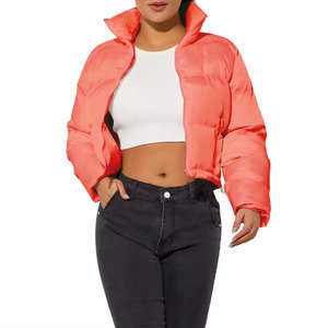 Chaqueta Corta Acolchada Cortavientos y Transpirable de Color Sólido para Mujer, Ropa Deportiva de Manga Larga con Impresión Personalizada con Logotipo - Product Image 3