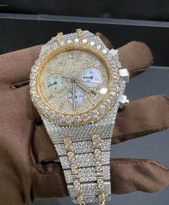 นาฬิกาข้อมือสแตนเลสสตีลสุดหรู ขนาด 46 มม. กันน้ำ 30 บาร์ ดีไซน์ทันสมัย สง่างาม หน้าปัดสองสี ทองเหลือง พร้อมเข็มนาฬิกาสีทอง - Product Image 3