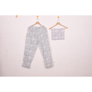 Ensemble pyjama 2 pièces décontracté pour femme en satin 100% coton, taille élastique, manches longues, col rabattu, tissu respirant, automne, ODM - Product Image 1