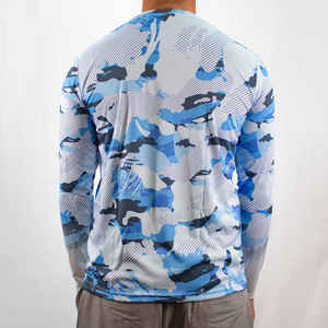 Camisa de pesca de hombre de verano de alta calidad 100% poliéster transpirable y UPF 50 al por mayor - Product Image 2
