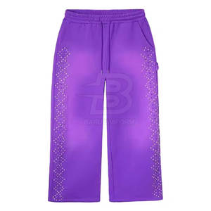 Concevez Votre Propre Logo Rhinestone Pantalon Quick Dry Respirant Rhinestone Trousers Best Selling Mens Pants - Product Image 4