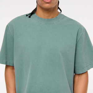 Vente en gros 100% coton 180G T-shirt surdimensionné Boxy motif goutte d'épaule personnalisé col rond teint uni pour grande taille décontracté solide - Product Image 4