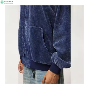 เสื้อฮู้ดดี้ผ้าฝ้าย 100% หนัก 500gsm แบบวินเทจ ซักแล้ว ทรงหลวม ปักลาย ซิปหน้า ระบายอากาศ แห้งเร็ว ขายส่งแบบใหม่ - Product Image 3