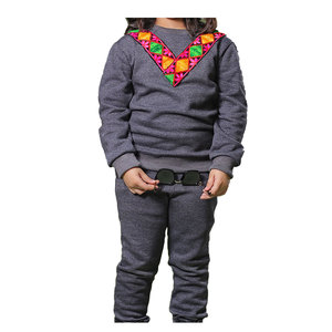 Algodón puro al aire libre al por mayor niños sudadera Jogger conjunto Impresión logotipo personalizado patrón Jogger niños chándales - Product Image 6