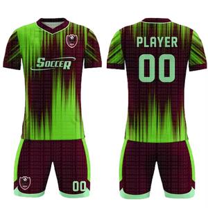 Conjunto de camiseta de fútbol de secado rápido para hombre, uniforme de entrenamiento de fútbol cómodo con mangas cortas, venta al por mayor de fábrica - Product Image 2