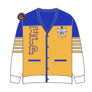 Sigma Gamma Rho Soror Embroidery Women Acrylic Cardigans | SGRho Sorority Embroidered Ladies Custom Style Cardigan <b>Sweater</b> - Product Image 4