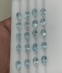 Magnifique Qualité Excellente Coupe Forme Ovale Naturel Bleu Ciel Topaze Pierres Précieuses En Vrac Produit Fait À La Main - Product Image 1