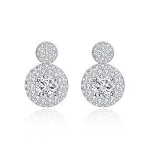 Pendientes de Moissanita de 1 Ct con Elegante Diseño de Gota - Product Image 2