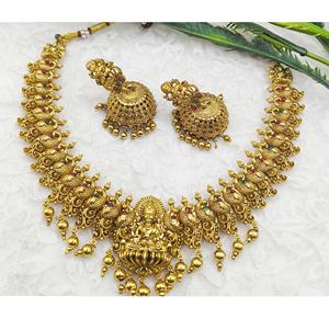 ชุดโช้คเกอร์ทับทิม kundan ชุดสร้อยคอไข่มุกและทับทิมชุบทองสร้อยคอเจ้าสาวหินลายโบราณ - Product Image 1