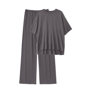 ชุดเสื้อผ้าเล่นโยคะ2ชิ้นเปิดไหล่ของผู้หญิงกางเกงฟิตเนสเลคกิ้งออกกำลังกายกระชับสะโพกของผู้หญิงแขนสั้น - Product Image 1