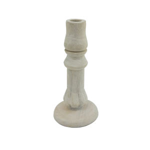 Bougie pilier titulaire en bois et métal décoration de la maison en bois ivoire table pièce maîtresse Design moderne bougeoir - Product Image 2