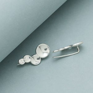 Prix d'usine direct nouveau concepteur 925 boucles d'oreilles en argent sterling grimpeur d'oreille en argent massif avec placage en or 18 carats - Product Image 3