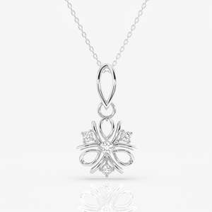 จี้ทอง 14K ประดับเพชรโมอิสซาไนต์ทรงกลม ดีไซน์ทันสมัย - Product Image 3
