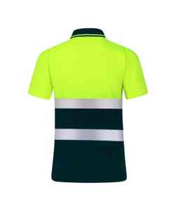 Polo de construcción de seguridad de alta visibilidad personalizado 2025 para hombres, uniforme de trabajo hecho a medida del fabricante reflectante - Product Image 3