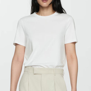 Camiseta de cola caída de ajuste Regular para mujer, ropa de calle informal, camisa de moda diaria de algodón suave cómoda de invierno ecológica - Product Image 1