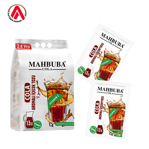 Polvo para Bebida Fría Instantánea con Sabor a Cola de la Mejor Calidad, 11.2gr, Certificado Halal Turco, Marca Mahbuba - Product Image 1