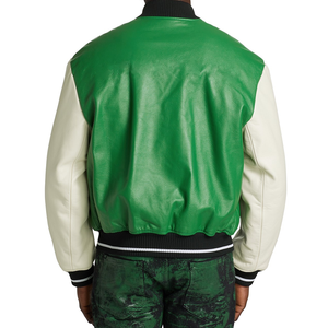 Chaqueta Universitaria de Béisbol para Hombre de la Mejor Calidad, Logotipo Bordado Personalizado, Talla Grande, Manga de Cuero, Cuerpo de Lana, para Invierno - Product Image 4