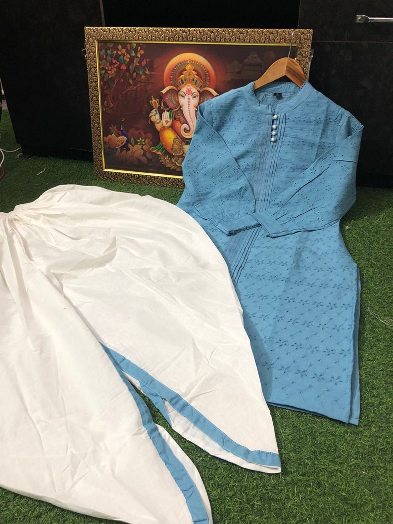ANNI Designer Kurta da donna in misto rayon Anarkali con stampa