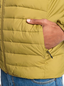 Chaqueta de invierno cálida para hombre, diseño personalizado, color verde sólido de alta calidad, cuello alto, estilo oversize, con MOQ bajo. - Product Image 5