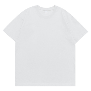 Camiseta de algodón con cuello redondo para hombre, camiseta informal transpirable de manga corta, color sólido, 260GSM, Verano - Product Image 6