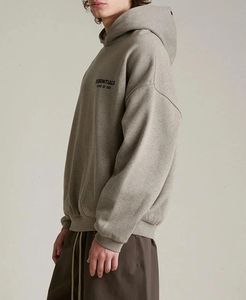 Unisex Essential Pullover Hoodie Custom 100% Cotton French Terry High Quality Winter <b>Fleece</b> with Front Logo Loose Fit for Men - Product Image 4