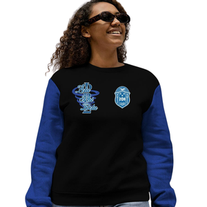 ZPhiB Zeta Phi Beta Sorority Pull 1920 Tricot Bleu Blanc Vie Grecque Chenille Lettres Divine Nine Premium Apparel - Product Image 4