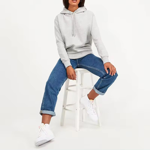 Sweat-shirt à capuche en tricot d'hiver pour femmes, pull-over court, 100% coton, style unique de haute qualité - Product Image 3