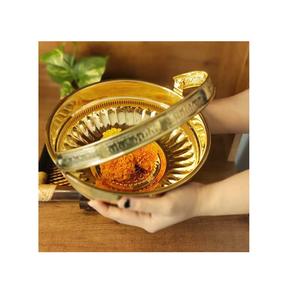 Cuenco de servicio decorativo de mejor diseño con acabado Chapado en latón Forma ovalada larga Diseño liso Calidad superior para servir - Product Image 1