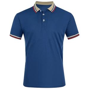 Polo d'été à manches courtes pour hommes de haute qualité, respirant, couleur unie, à rayures extérieures, livraison directe - Product Image 1