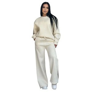 Venta al por mayor de las mujeres sudadera y pantalones de chándal personalizado conjunto de dos piezas Casual Streetwear Sportswear OEM - Product Image 2