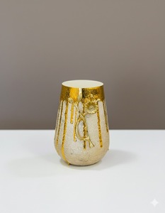 Ornate Cast Aluminum Flower Vase For Luxury <b>Interior</b> <b>Accessories</b> Featuring Detailed Craftsmanship And Rich Finish - Product Image 1