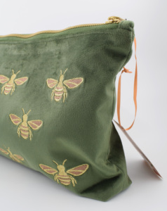 Sac à main personnalisable en toile avec fermeture éclair et broderie fantastique dorée Style décontracté avec doublure Veet et logo personnalisé-Taille personnalisable - Product Image 3