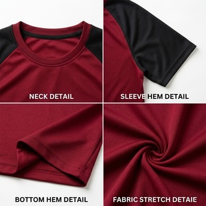 American Style Two-Tone <b>Raglan</b> Short Sleeve T Shirt <b>Top</b> Gym/Sport Everyday Comfortable soft T Shirt For Exercise regimen - Product Image 5