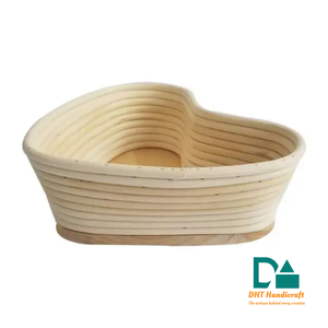 Panier à pain rond en rotin blanc avec base en bois, écologique et avec doublure pour la cuisson artisanale et commerciale du pain au levain - Product Image 5